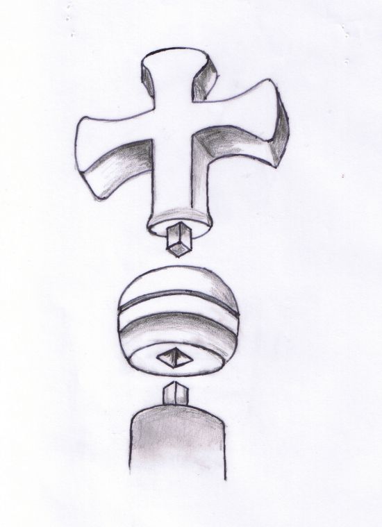 détail du montage de la croix