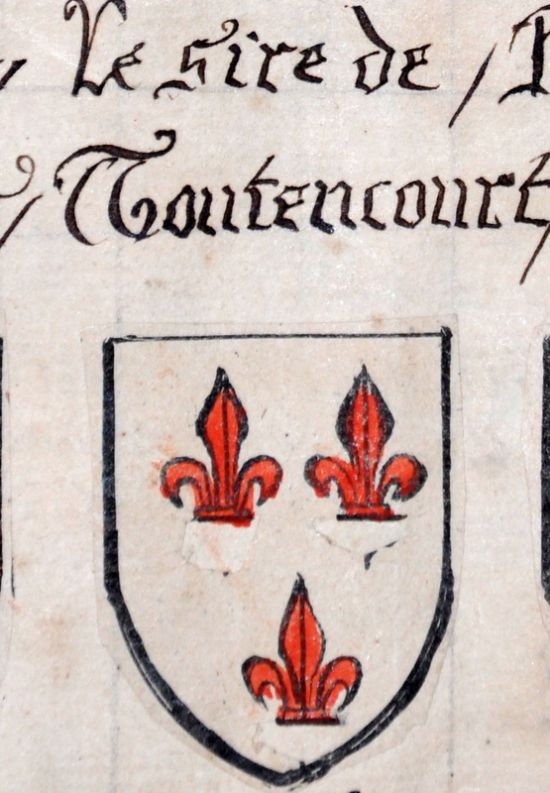 Les armoiries du Sire de Toutencourt, retrouvées à la bibliothèque municipale d'Amiens. 